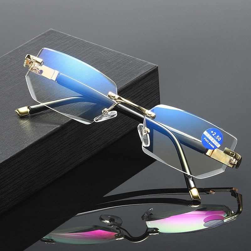 Multifocal anti-blue ray reading glasses +200